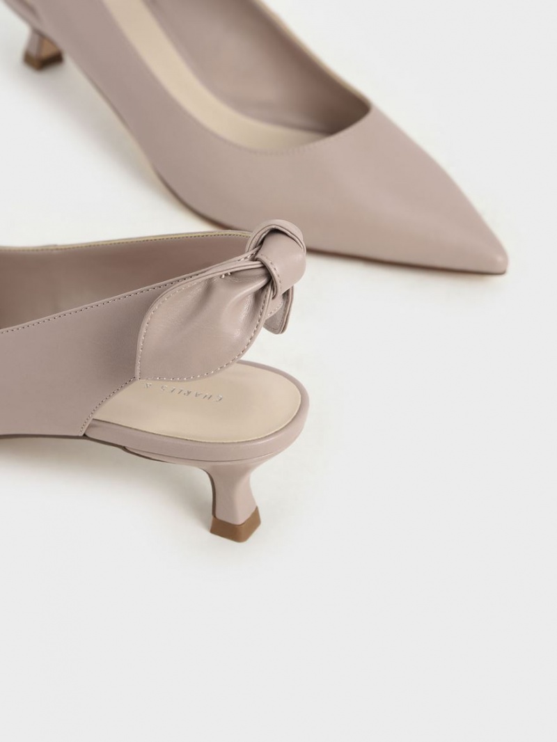 Γοβεσ Charles And Keith Bow Slingback ροζ | 97516-DLUC
