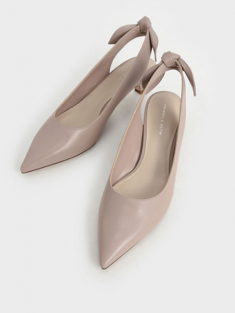 Γοβεσ Charles And Keith Bow Slingback ροζ | 97516-DLUC