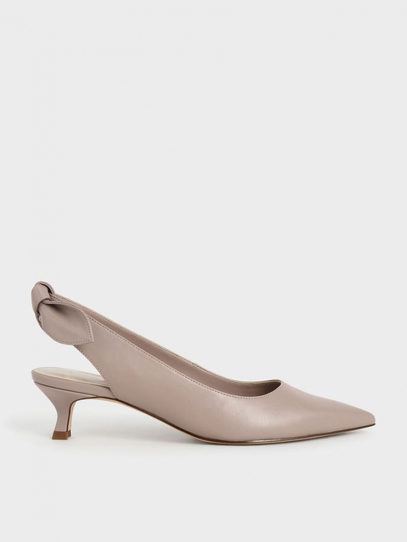 Γοβεσ Charles And Keith Bow Slingback ροζ | 97516-DLUC