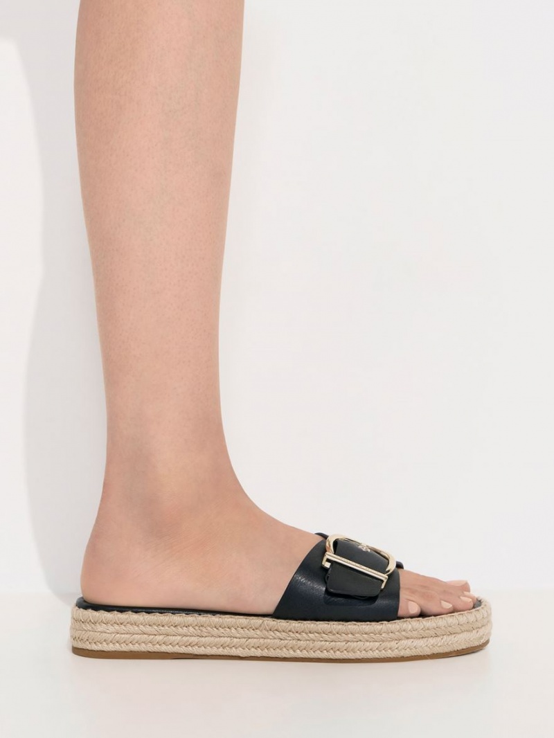 Σανδαλια Charles And Keith Buckled εσπαντριγιεσ μαυρα | 26593-NIOL