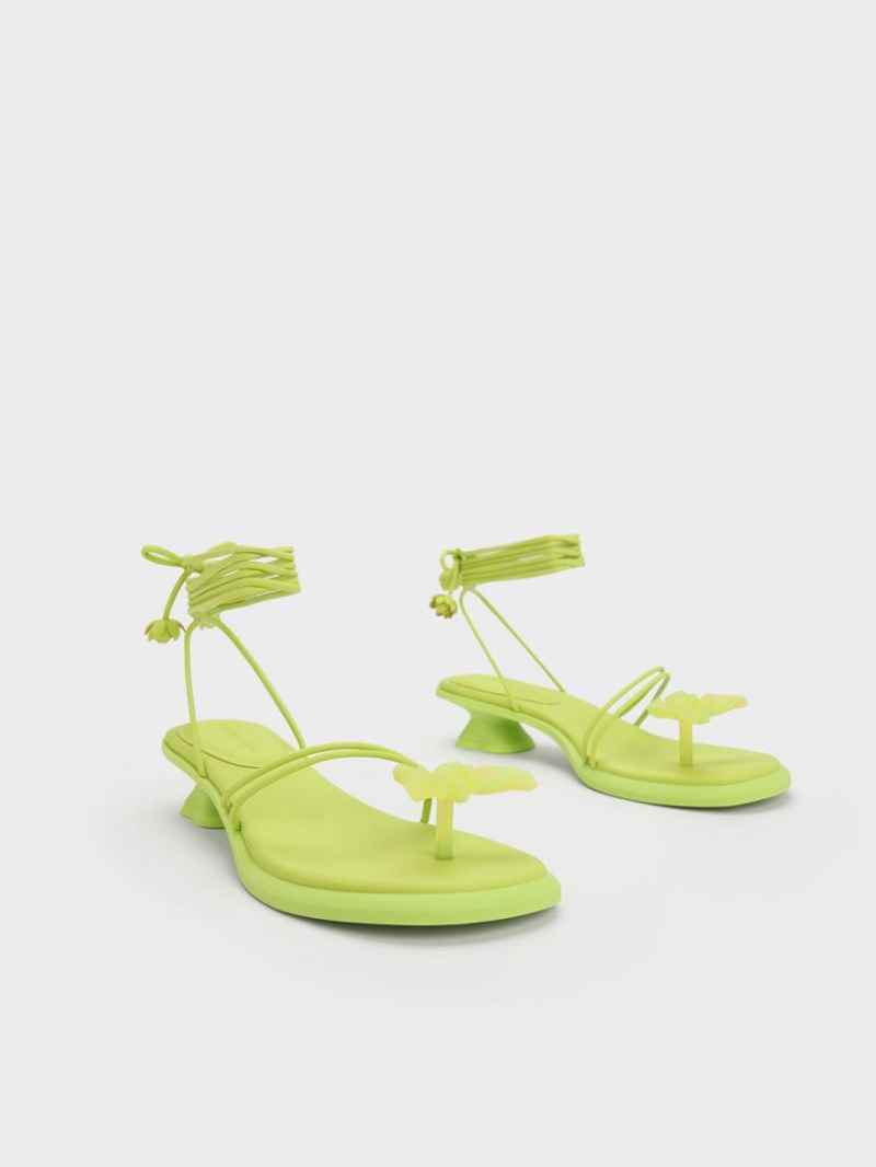 Σανδαλια Charles And Keith Butterfly Tie-Around ανοιχτο πρασινο | 54870-LZSJ