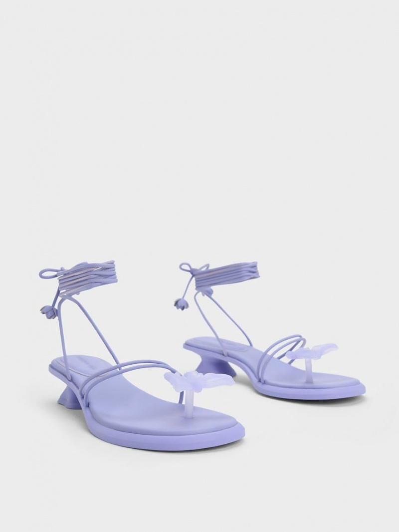 Σανδαλια Charles And Keith Butterfly Tie-Around μωβ | 29137-HBKV