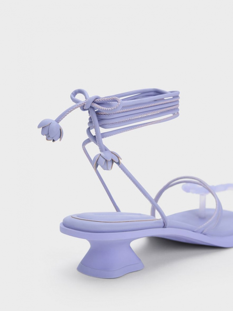 Σανδαλια Charles And Keith Butterfly Tie-Around μωβ | 29137-HBKV