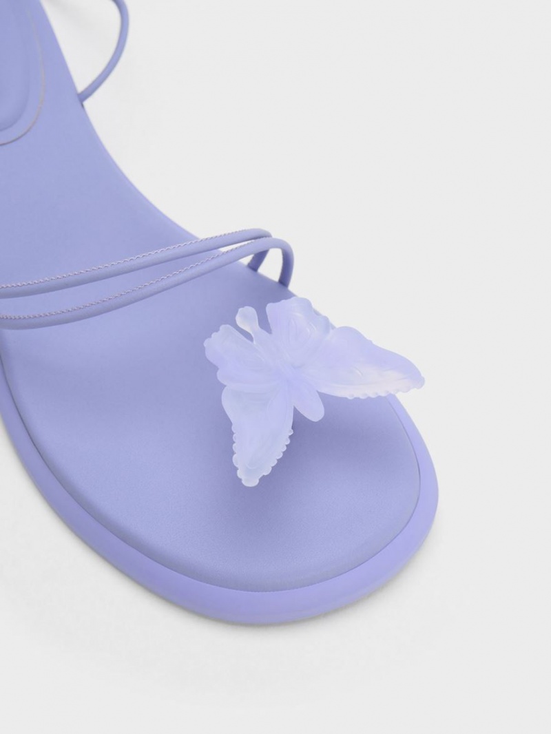 Σανδαλια Charles And Keith Butterfly Tie-Around μωβ | 29137-HBKV