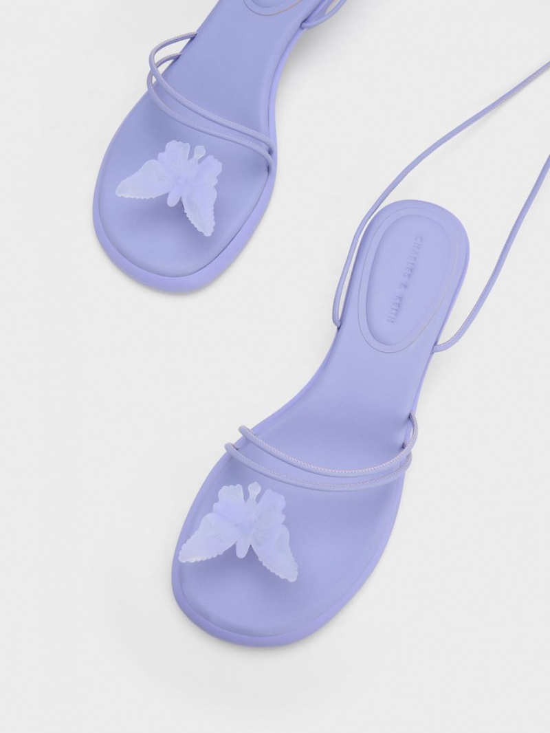 Σανδαλια Charles And Keith Butterfly Tie-Around μωβ | 29137-HBKV