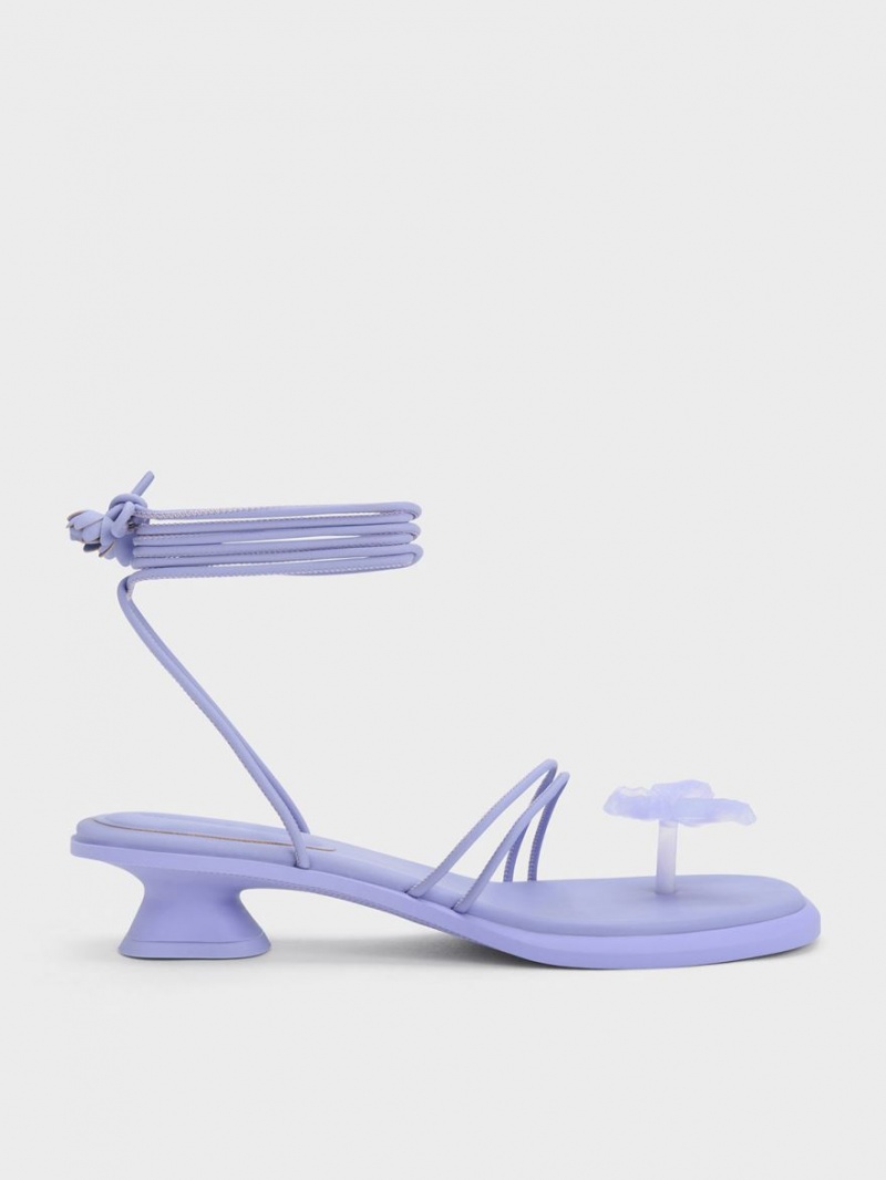 Σανδαλια Charles And Keith Butterfly Tie-Around μωβ | 29137-HBKV
