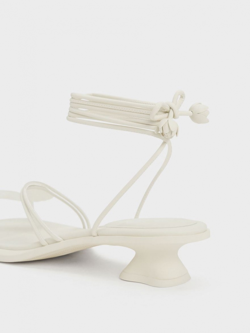 Σανδαλια Charles And Keith Butterfly Tie-Around ασπρα | 32674-YCZP