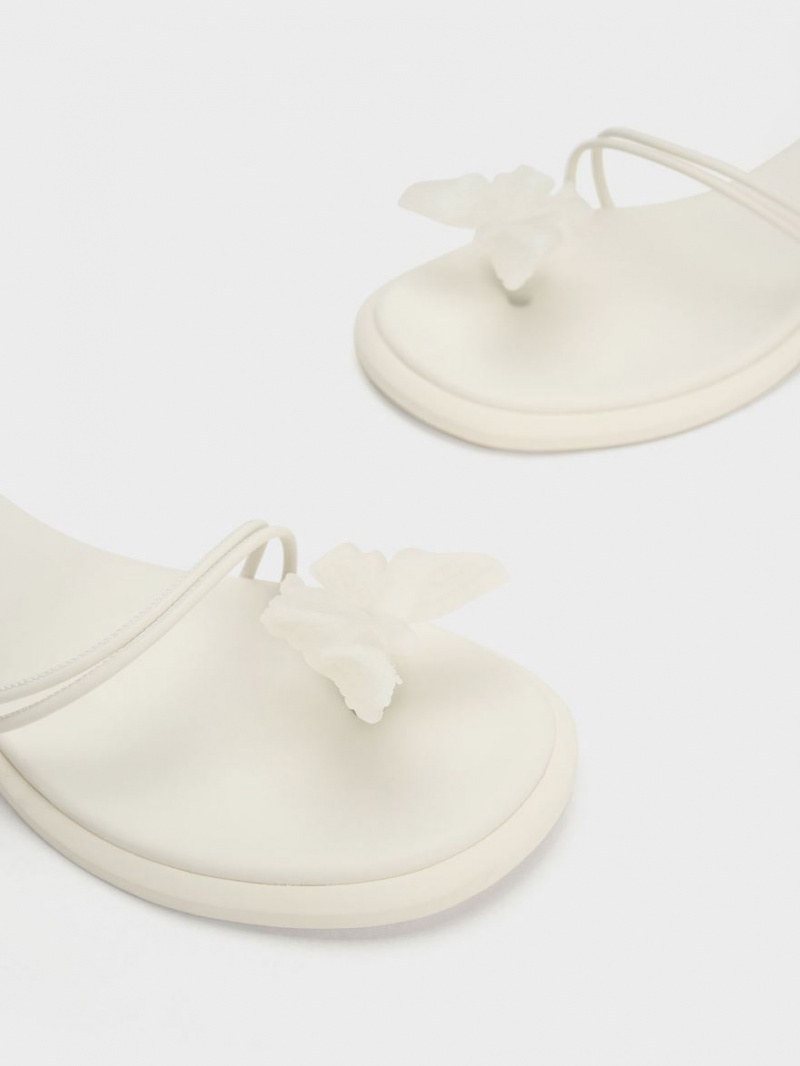 Σανδαλια Charles And Keith Butterfly Tie-Around ασπρα | 32674-YCZP