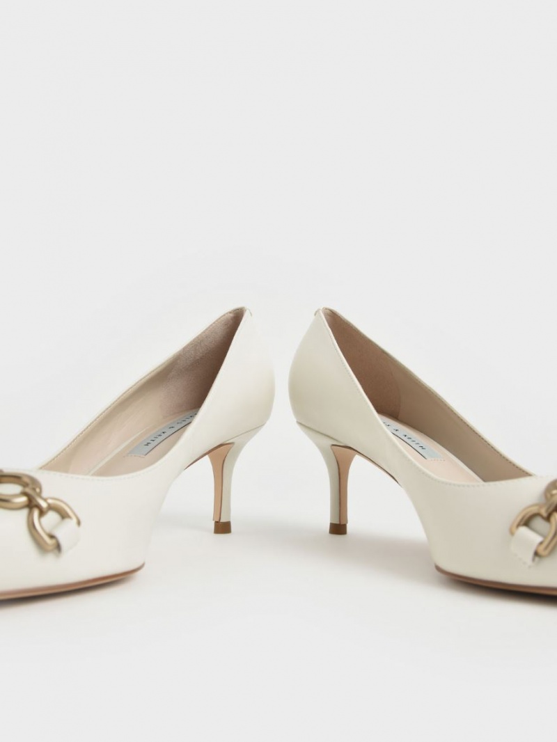 Γοβεσ Charles And Keith Chain Link Pointed toe ασπρα | 90276-MDOR