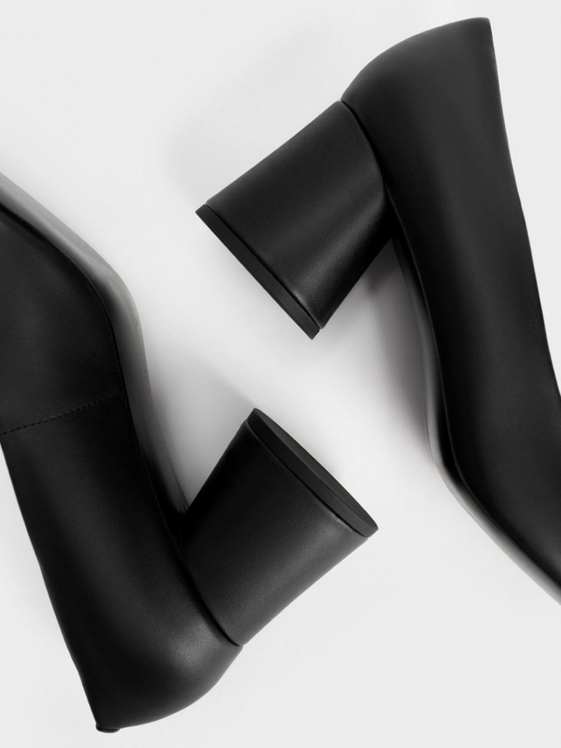 Γοβεσ Charles And Keith Circle Chain-Link Cylindrical Heel μαυρα | 57403-FSAP