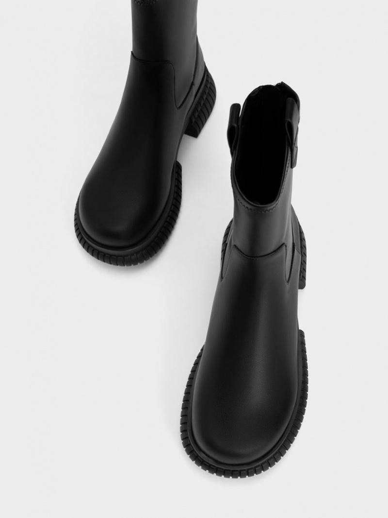Μποτακια Charles And Keith Cowboy flatforms μαυρα | 85049-ZUWJ