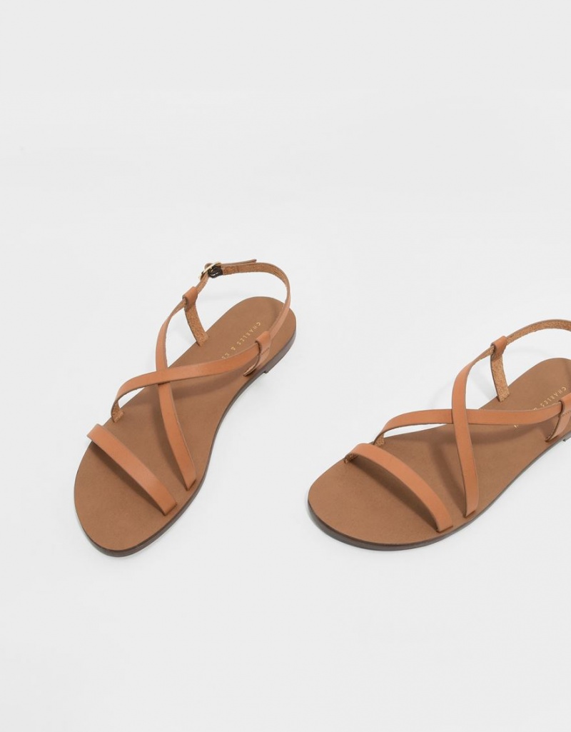 Σανδαλια Charles And Keith Criss Cross καφε | 93017-XIBA