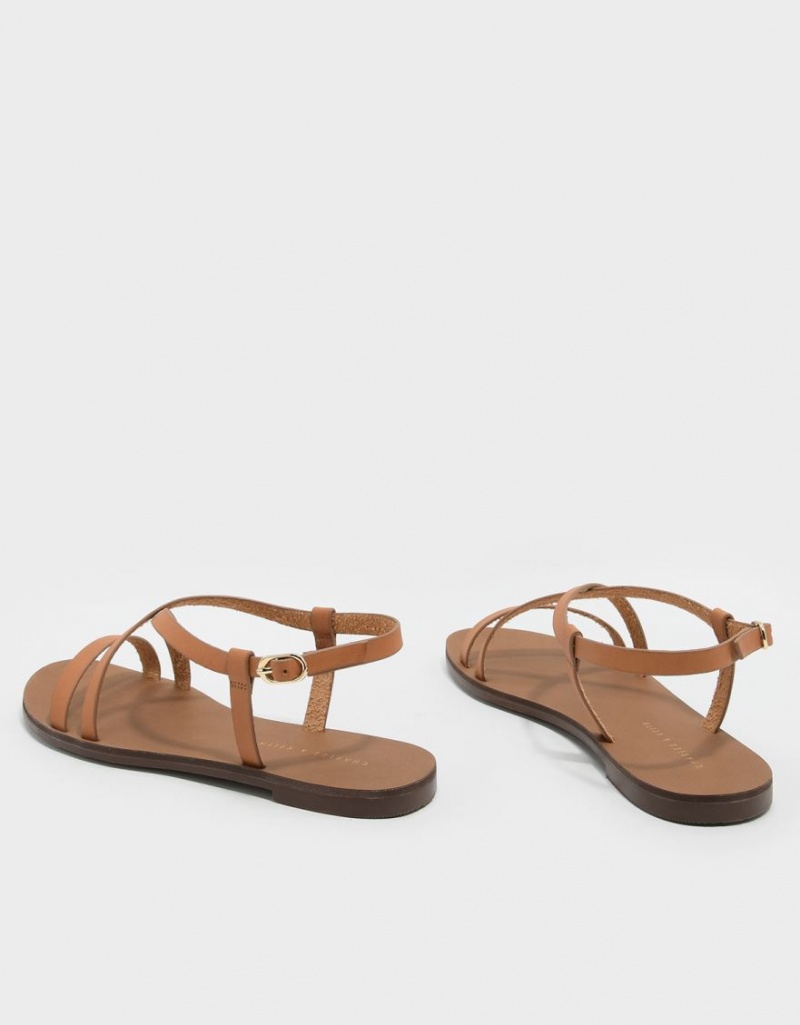 Σανδαλια Charles And Keith Criss Cross καφε | 93017-XIBA