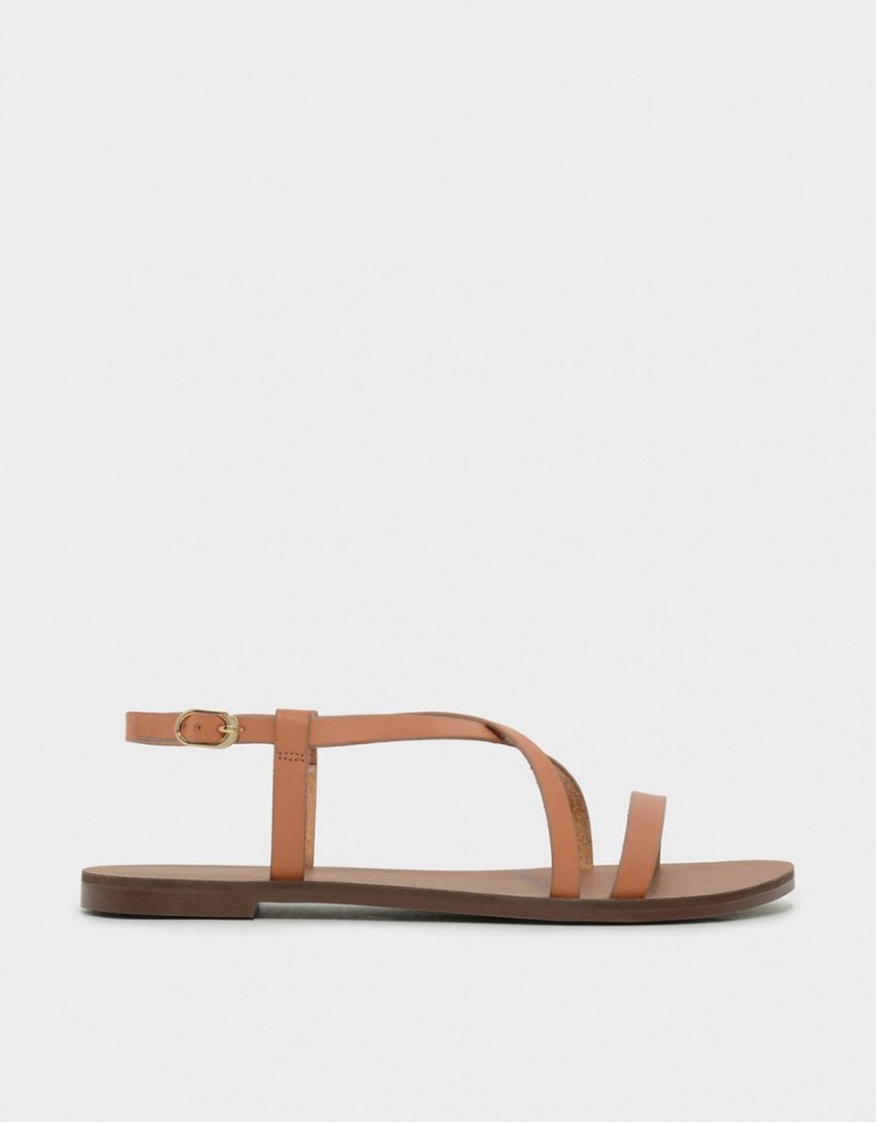 Σανδαλια Charles And Keith Criss Cross καφε | 93017-XIBA