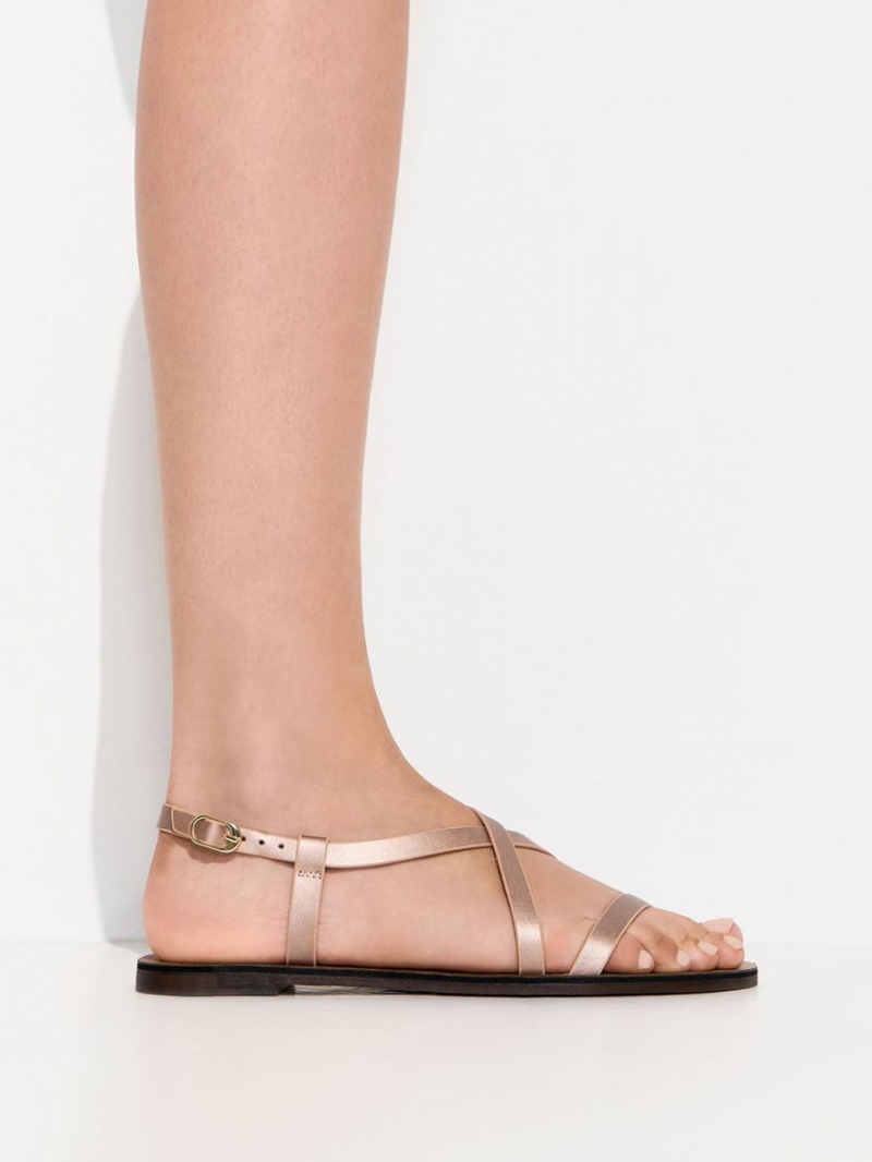 Σανδαλια Charles And Keith Criss Cross χρυσο χρωμα | 70965-JQOY