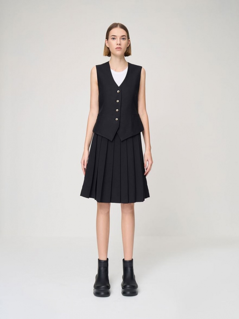 Μποτακια Charles And Keith Curved flatforms μαυρα | 20864-ITJX