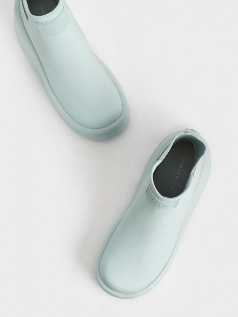 Μποτακια Charles And Keith Curved flatforms τυρκουάζ | 30271-PYCT