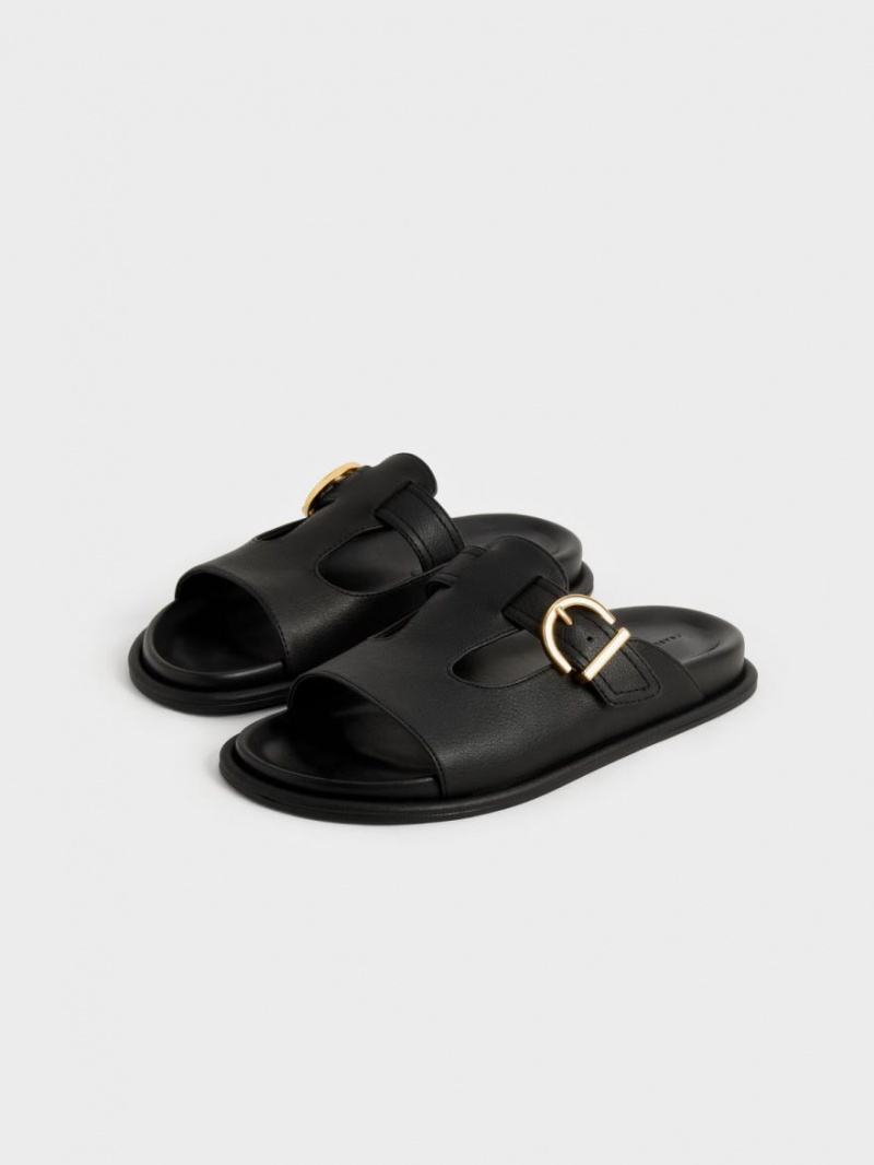 Σαγιοναρεσ Charles And Keith Cut-Out Buckled μαυρα | 35067-DNZO