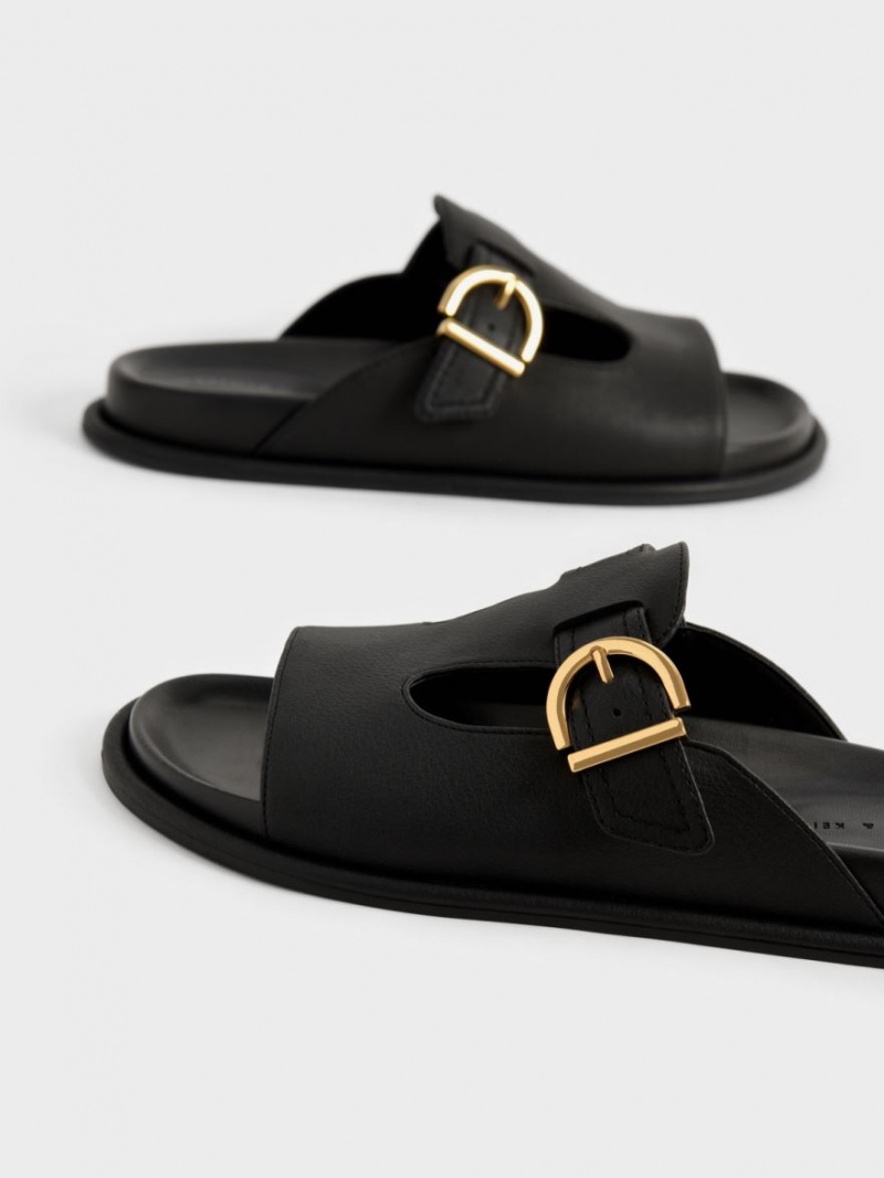 Σαγιοναρεσ Charles And Keith Cut-Out Buckled μαυρα | 35067-DNZO