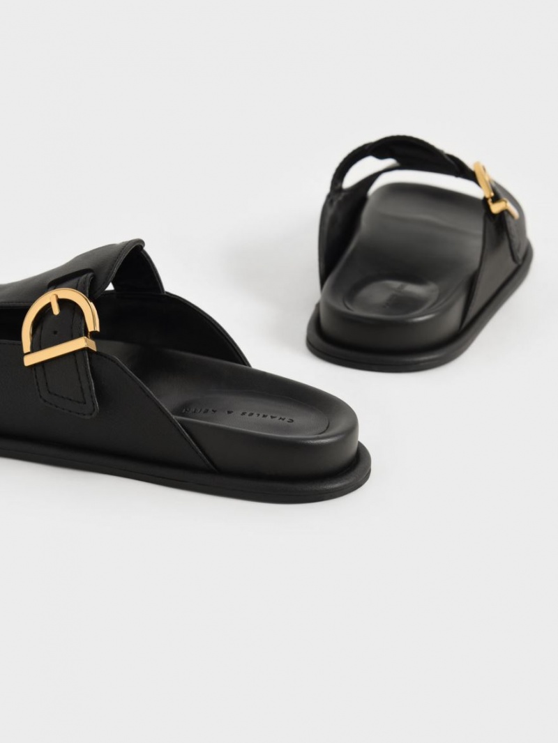 Σαγιοναρεσ Charles And Keith Cut-Out Buckled μαυρα | 35067-DNZO
