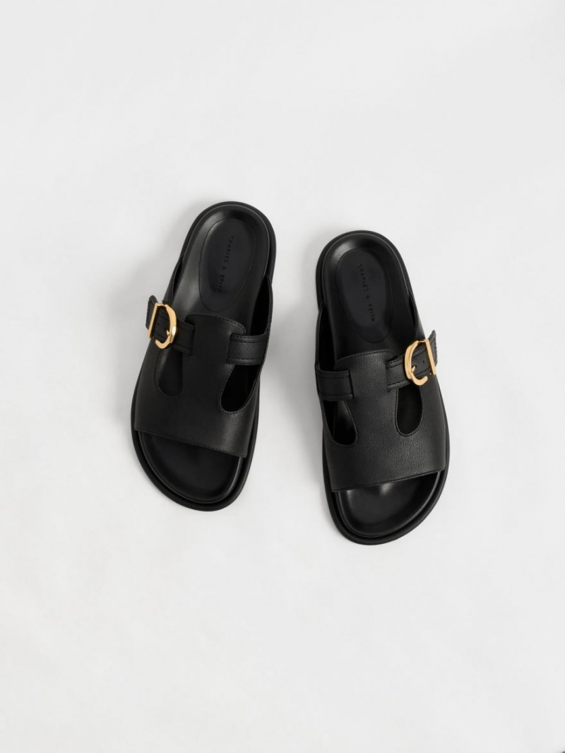 Σαγιοναρεσ Charles And Keith Cut-Out Buckled μαυρα | 35067-DNZO