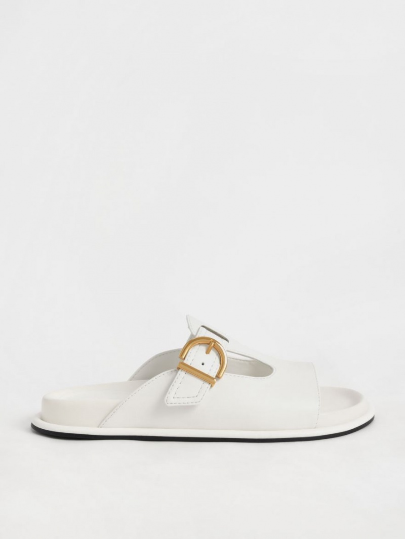 Σαγιοναρεσ Charles And Keith Cut-Out Buckled ασπρα | 62419-PZMY