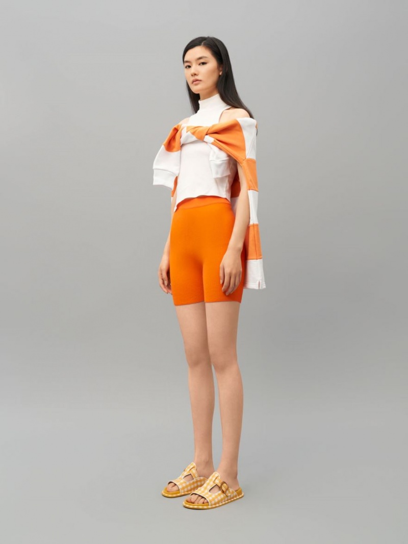 Σαγιοναρεσ Charles And Keith Cut-Out Linen Gingham-Print Buckled κίτρινα | 78691-ADPE
