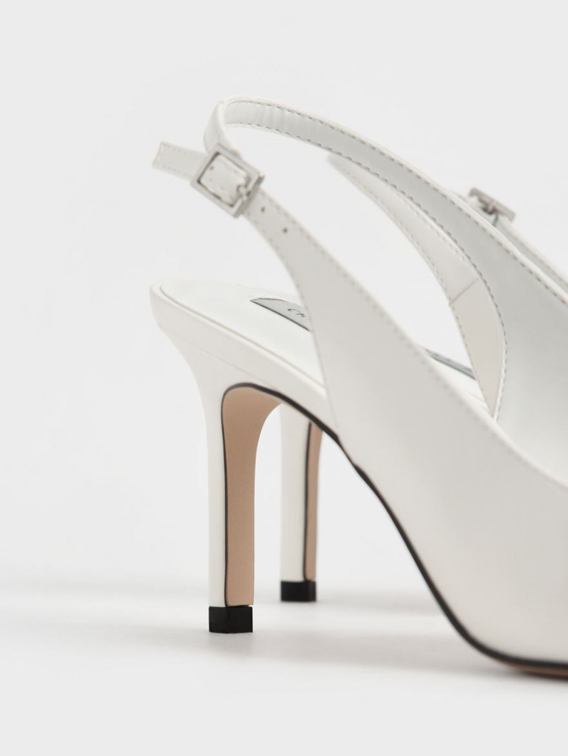 Γοβεσ Charles And Keith Cut-Out Slingback Stiletto ασπρα | 75143-HNAF