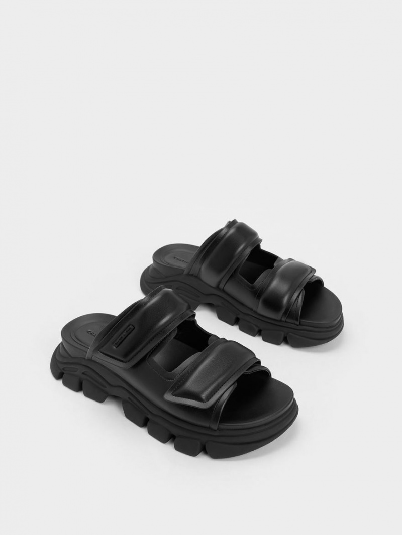 Σαγιοναρεσ Charles And Keith Dash Double λουρακια μαυρα | 71623-NZQY