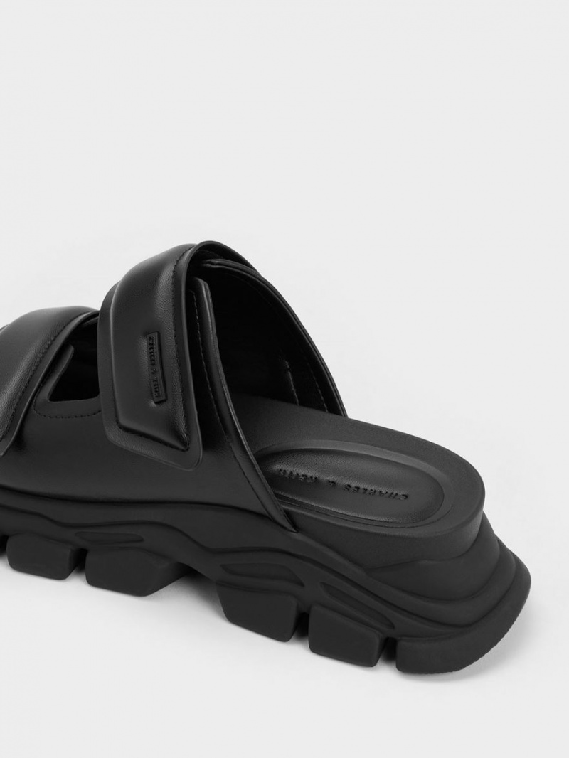 Σαγιοναρεσ Charles And Keith Dash Double λουρακια μαυρα | 71623-NZQY
