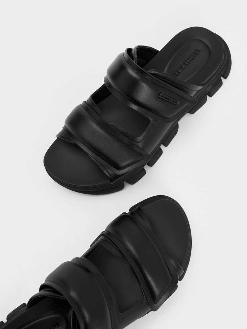 Σαγιοναρεσ Charles And Keith Dash Double λουρακια μαυρα | 71623-NZQY