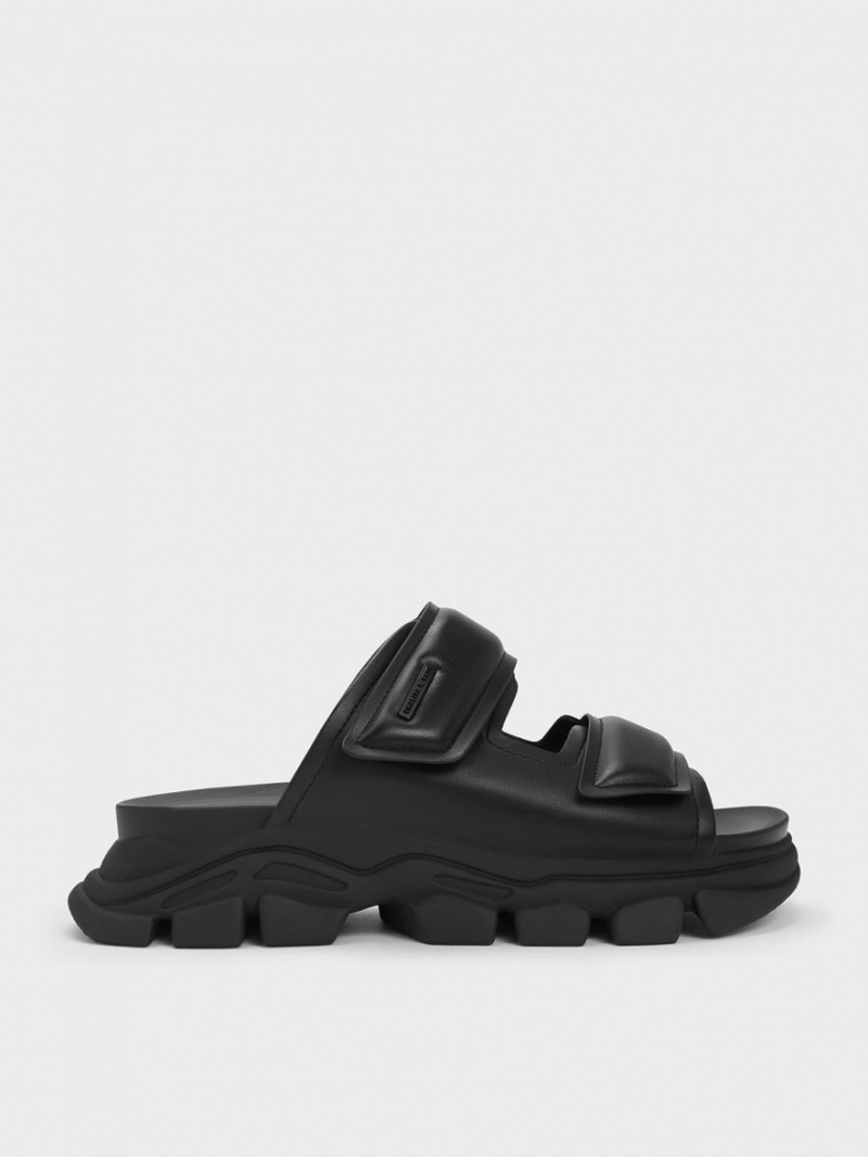 Σαγιοναρεσ Charles And Keith Dash Double λουρακια μαυρα | 71623-NZQY