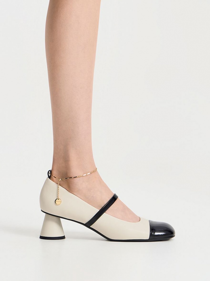 Γοβεσ Charles And Keith Delicate Chain-Link Mary Jane ασπρα | 36457-ZJFX