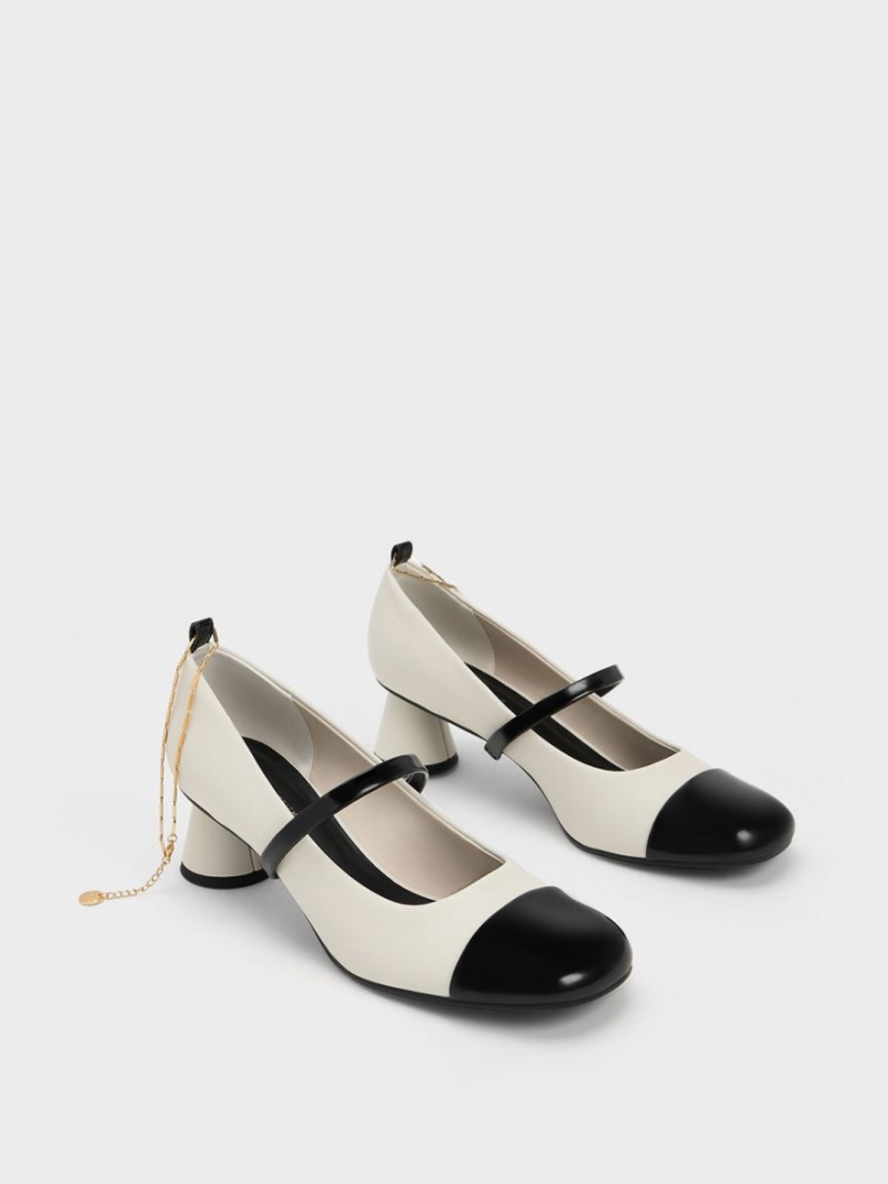 Γοβεσ Charles And Keith Delicate Chain-Link Mary Jane ασπρα | 36457-ZJFX