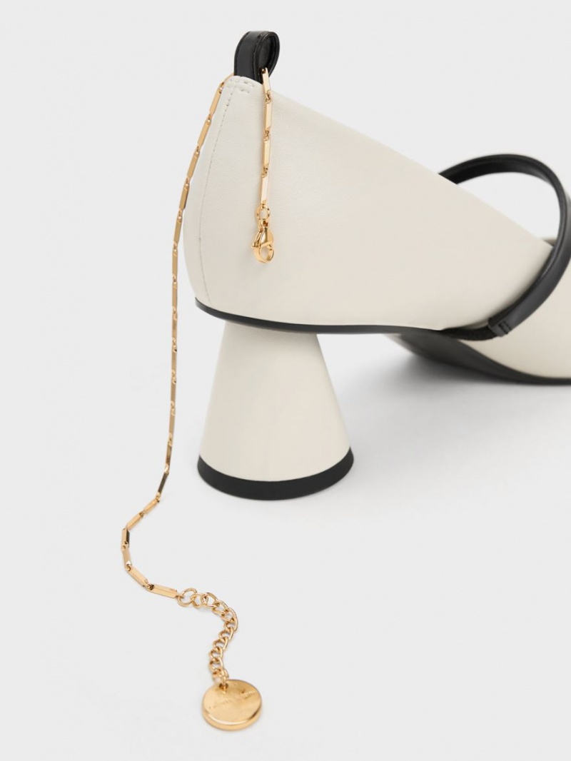 Γοβεσ Charles And Keith Delicate Chain-Link Mary Jane ασπρα | 36457-ZJFX