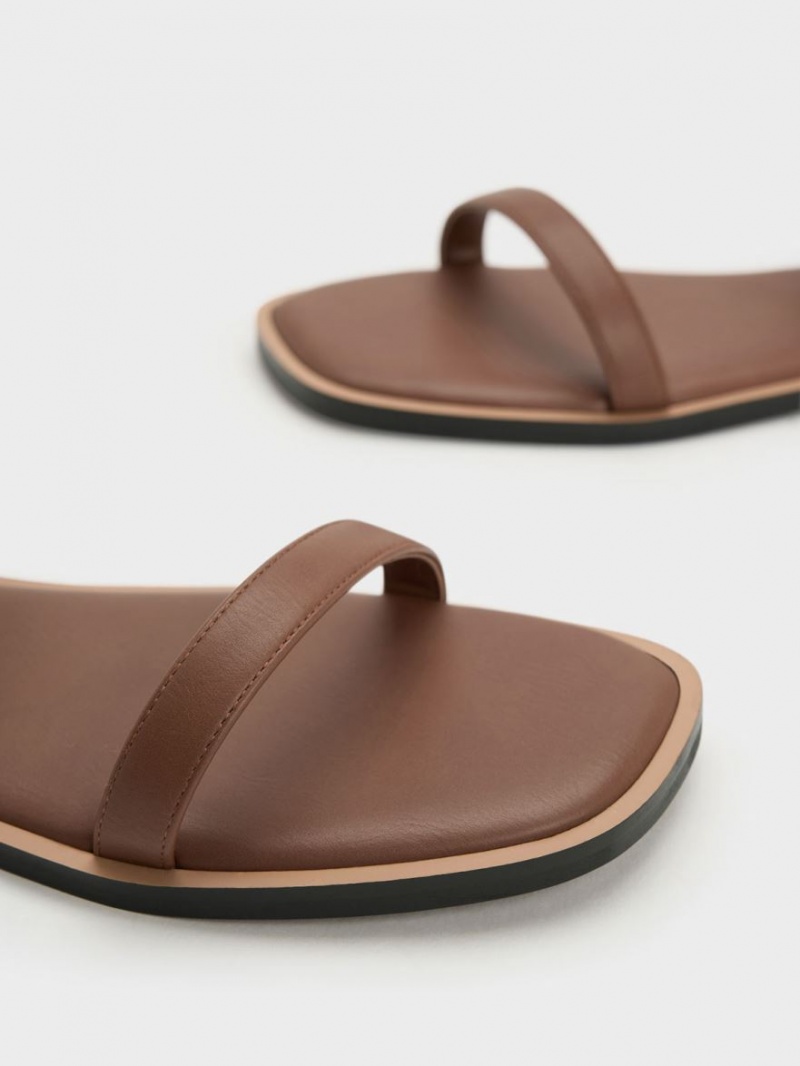 Σανδαλια Charles And Keith Double Metallic πόρπης καφε | 17396-IDUV