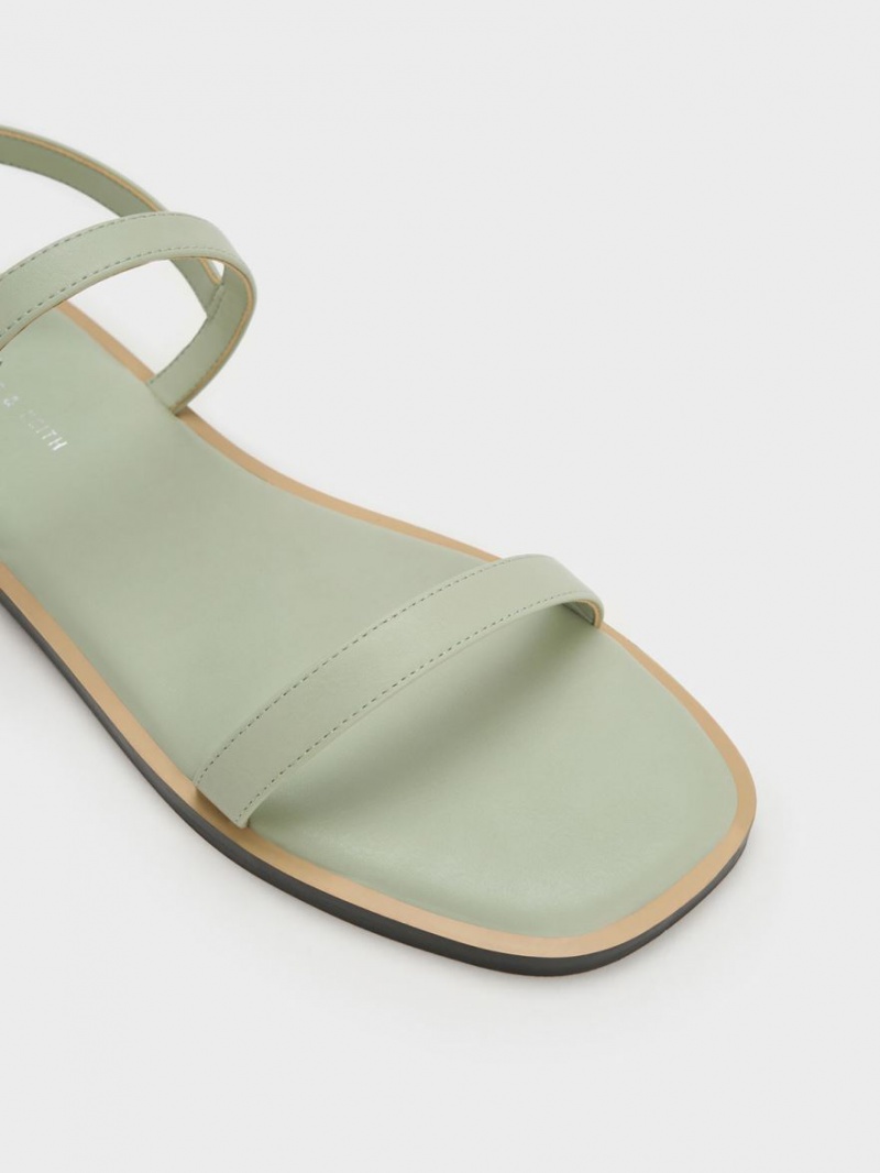 Σανδαλια Charles And Keith Double Metallic πόρπης μεντα | 37862-RFAW