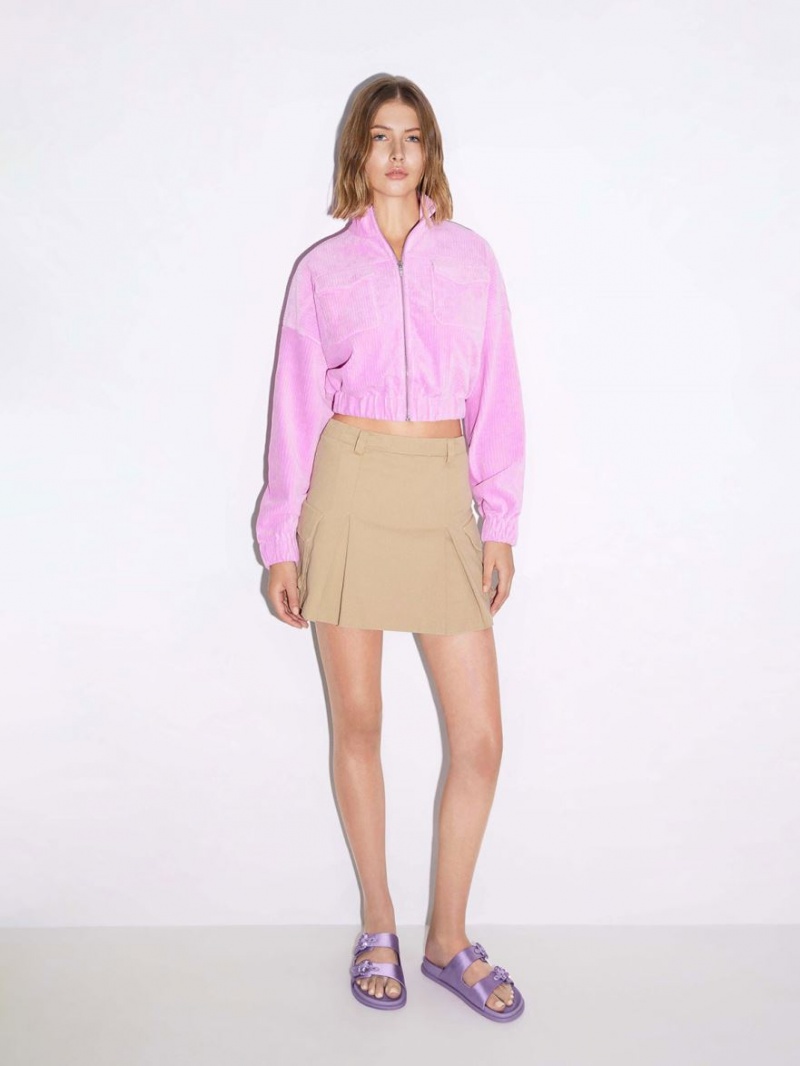 Σαγιοναρεσ Charles And Keith Embellished πόρπης Recycled Polyester μωβ | 80451-YGIZ