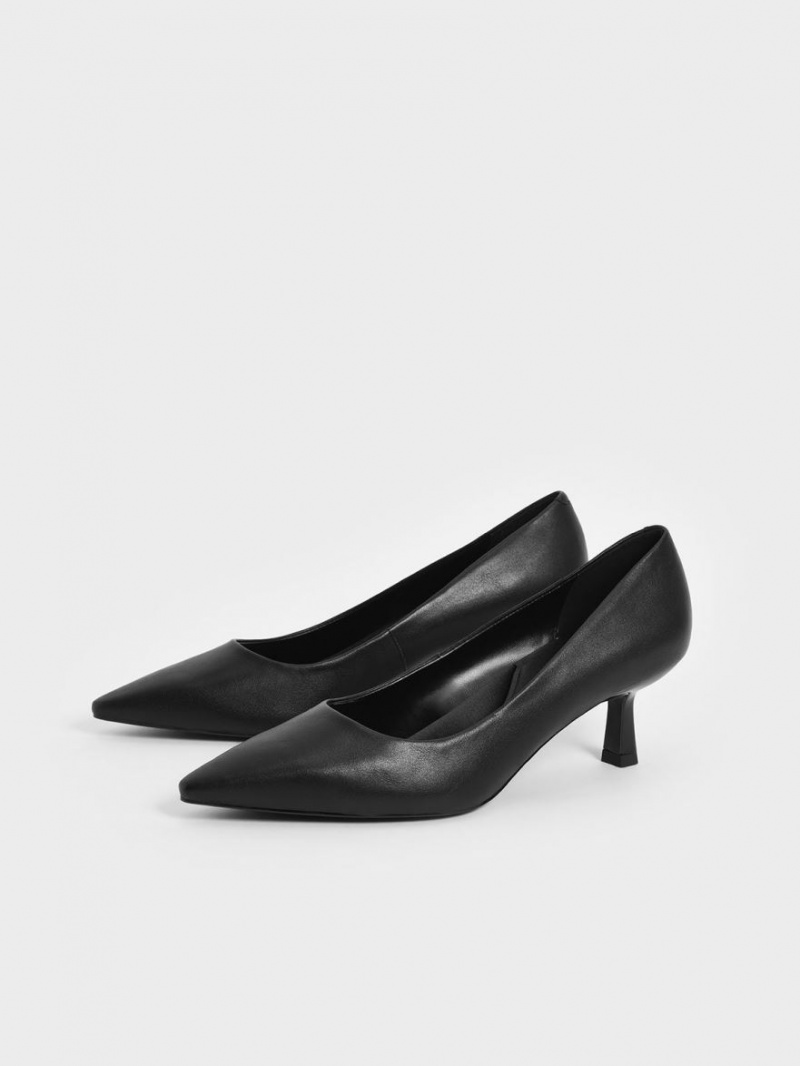 Γοβεσ Charles And Keith Emmy Pointed Kitten Heel μαυρα | 87240-KNSB