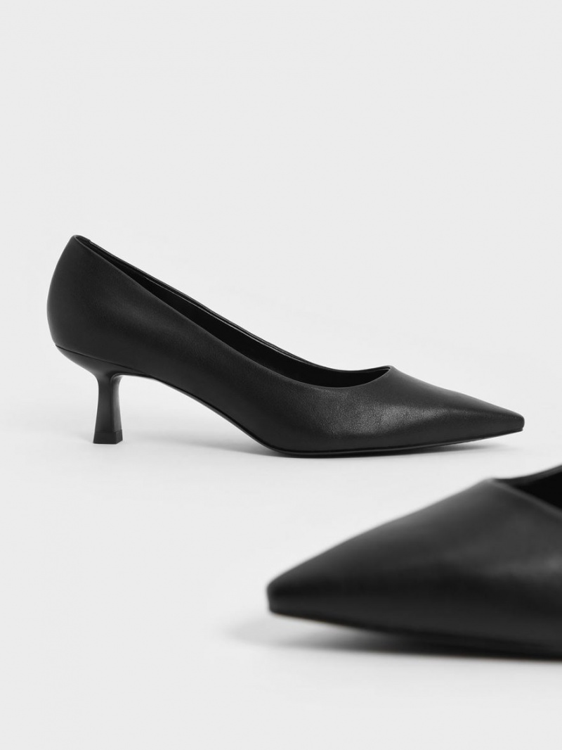 Γοβεσ Charles And Keith Emmy Pointed Kitten Heel μαυρα | 87240-KNSB