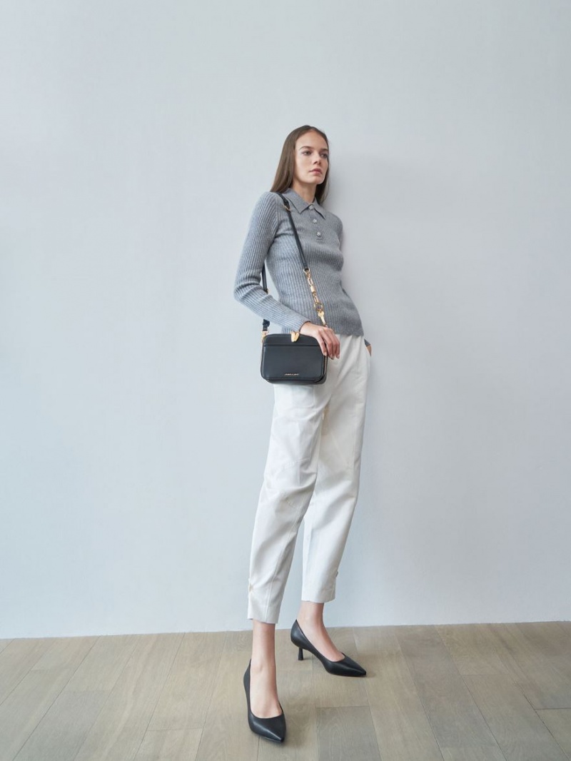 Γοβεσ Charles And Keith Emmy Pointed Kitten Heel μαυρα | 87240-KNSB