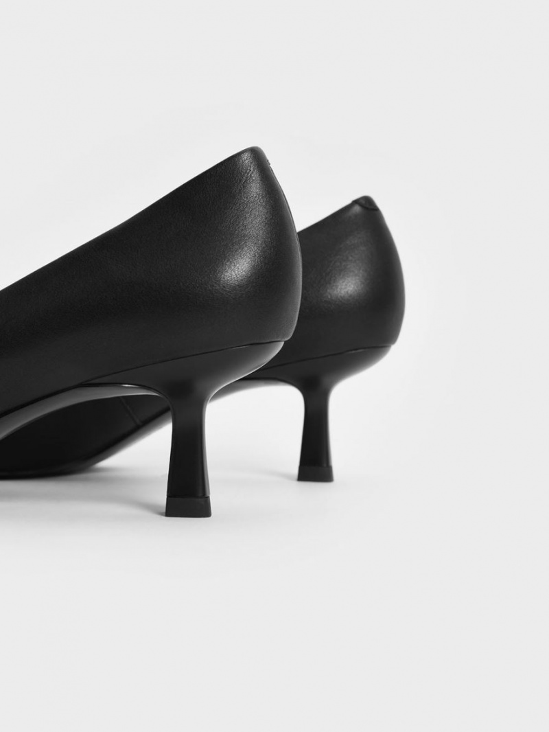 Γοβεσ Charles And Keith Emmy Pointed Kitten Heel μαυρα | 87240-KNSB