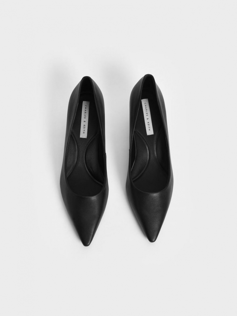 Γοβεσ Charles And Keith Emmy Pointed Kitten Heel μαυρα | 87240-KNSB