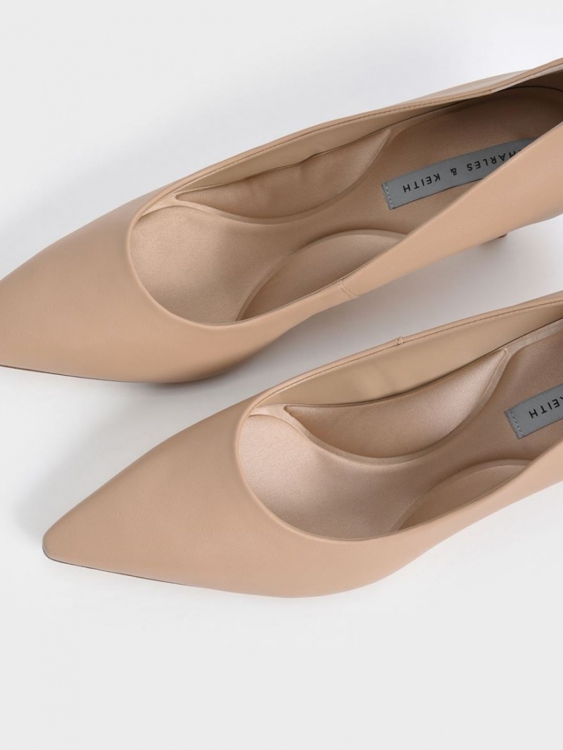Γοβεσ Charles And Keith Emmy Pointed Kitten Heel Μπεζ | 65471-CWMX