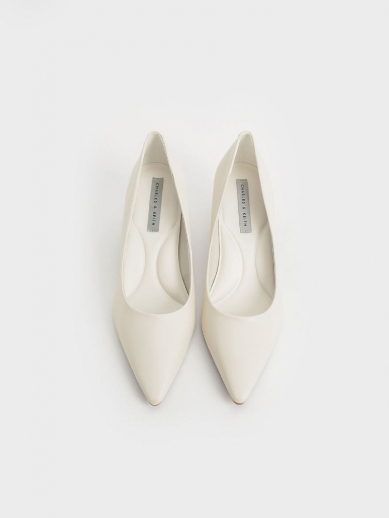 Γοβεσ Charles And Keith Emmy Pointed Kitten Heel ασπρα | 49586-ATKU