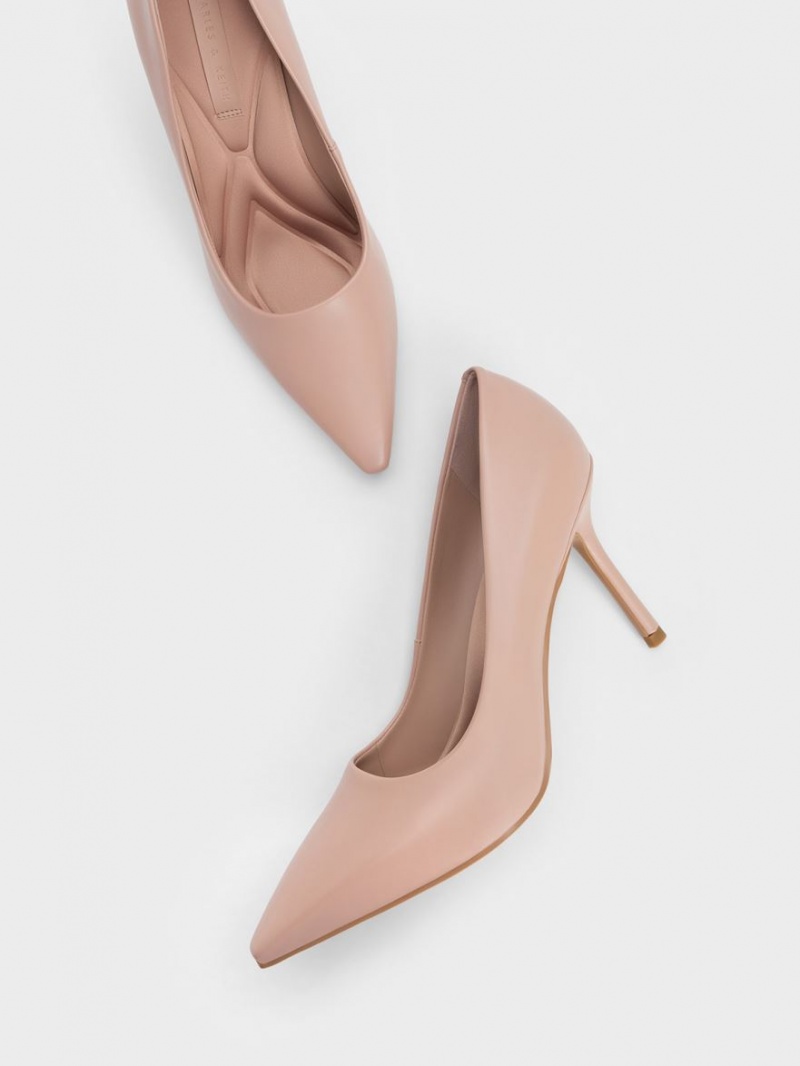 Γοβεσ Charles And Keith Emmy Stiletto Heel Μπεζ | 78316-BLUC