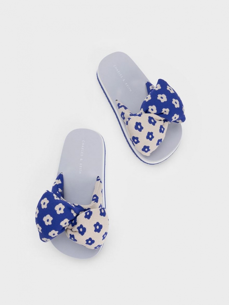 Σαγιοναρεσ Charles And Keith Floral Puffy Bow μπλε | 37045-CDRU