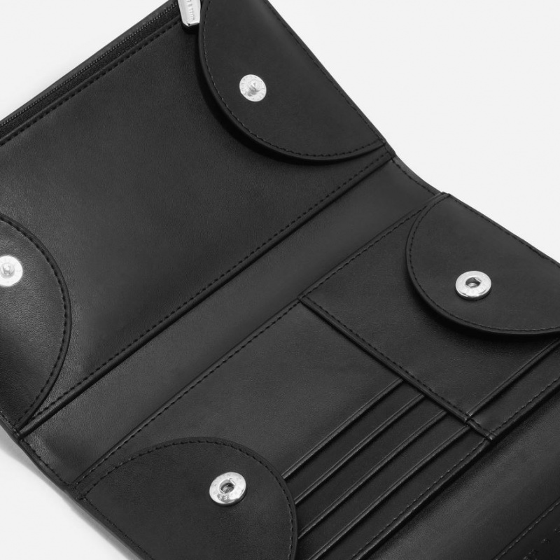 πορτοφολια Charles And Keith Front Flap μαυρα | 19238-BTHA