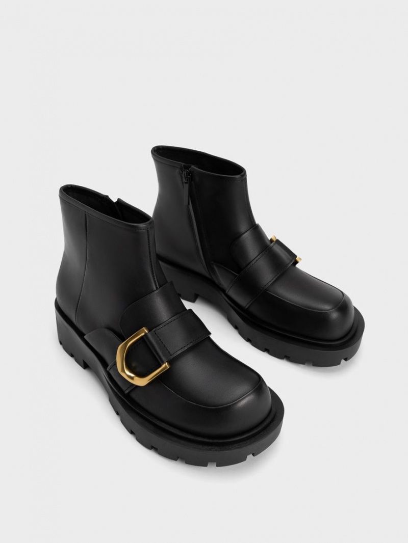 Μποτακια Charles And Keith Gabine Loafer μαυρα | 24053-QPCL