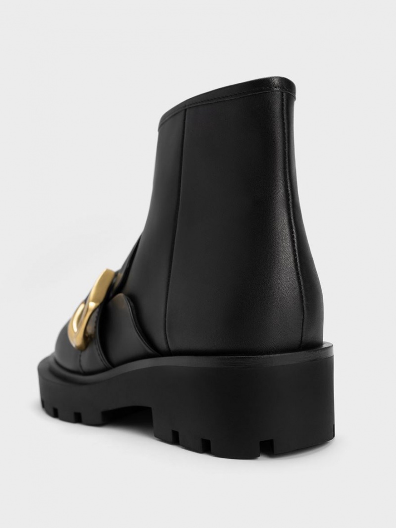 Μποτακια Charles And Keith Gabine Loafer μαυρα | 24053-QPCL